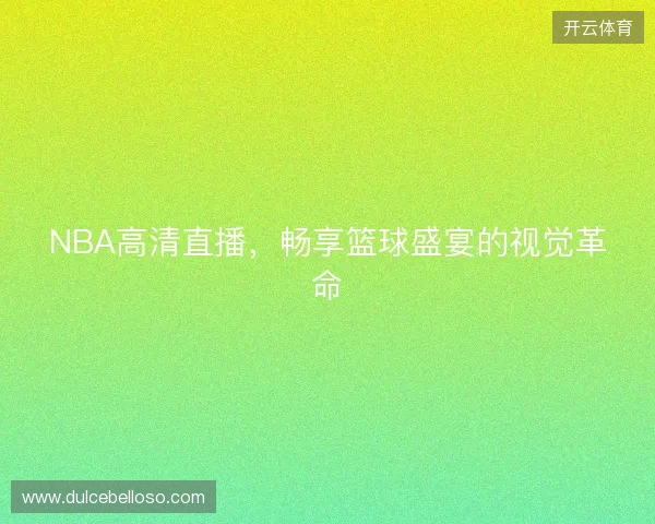 NBA高清直播，畅享篮球盛宴的视觉革命